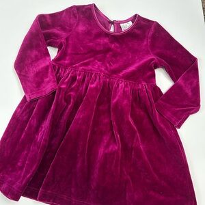 Hanna Andersson Magenta Velvet Dress Toddler 2T
